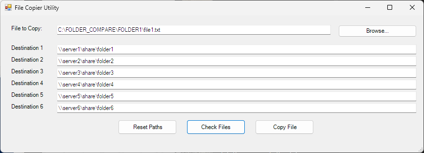 File Copy Utility main window screenshot